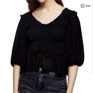 Topshop Black Sheer Blouse